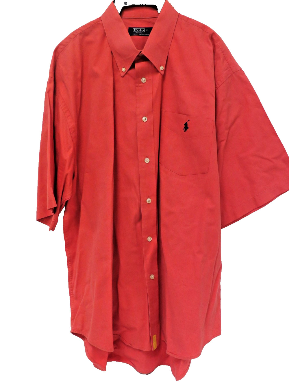 Polo Ralph Lauren Shirt Mens 2XL Red Short Sleeve Button Down Classic Pony Logo